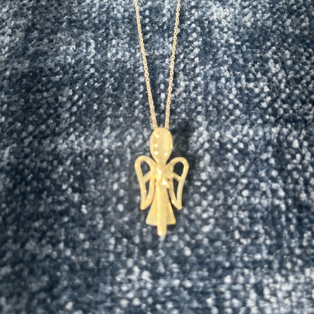 Elegant Sterling Silver Angel Pendant Necklace - 18”